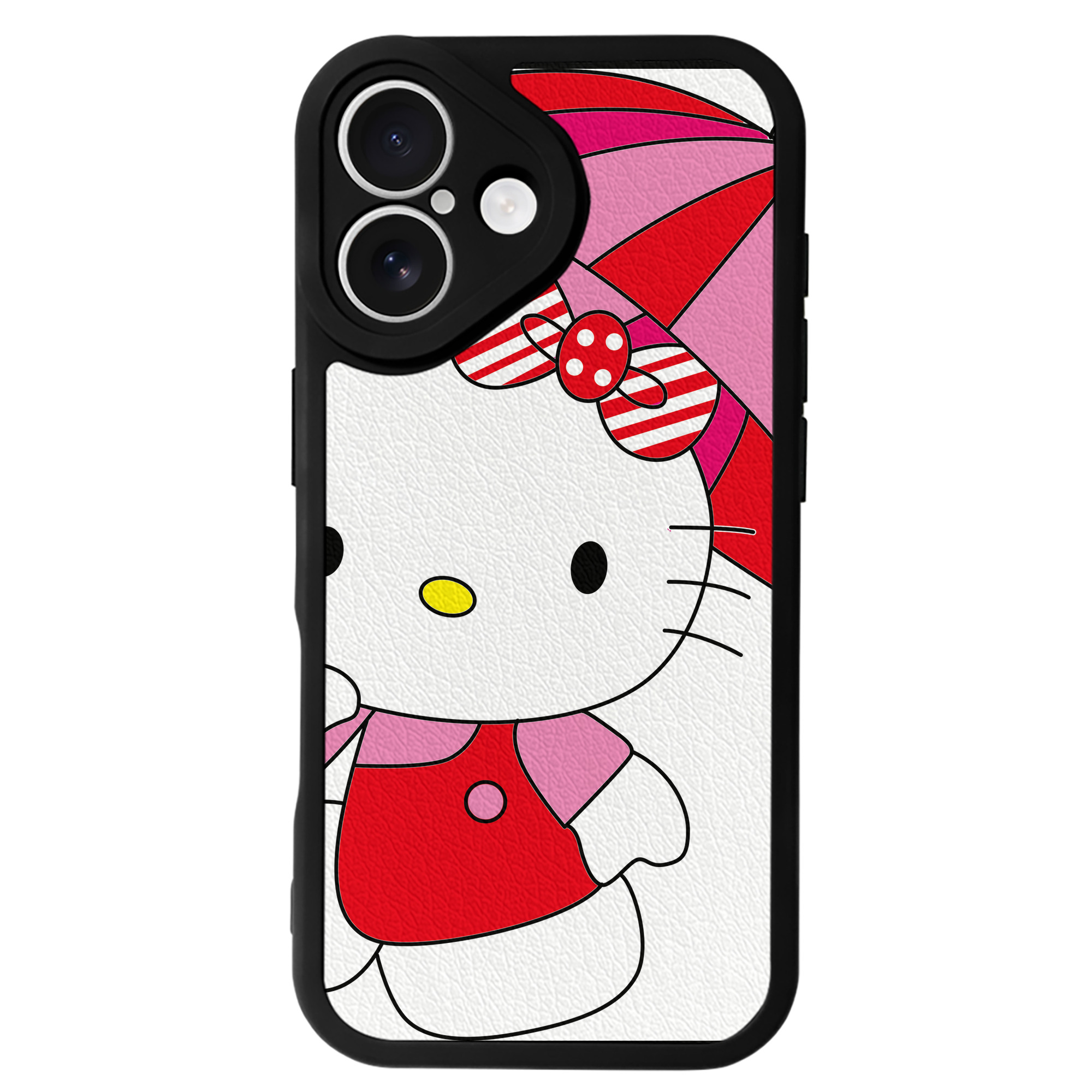 （画像用） Hello Kitty ハローキティ 【iPhone 16シリーズ対応】シリコンスマホケース（レザー調） 材質：シリコン